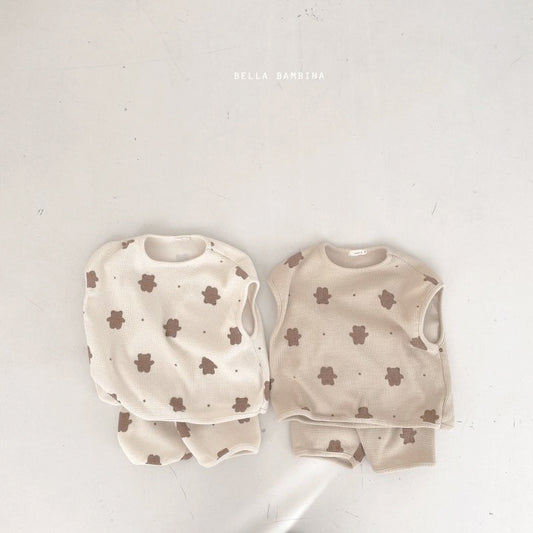 Baby Bear Print Suit Baby Two-Piece Cotton