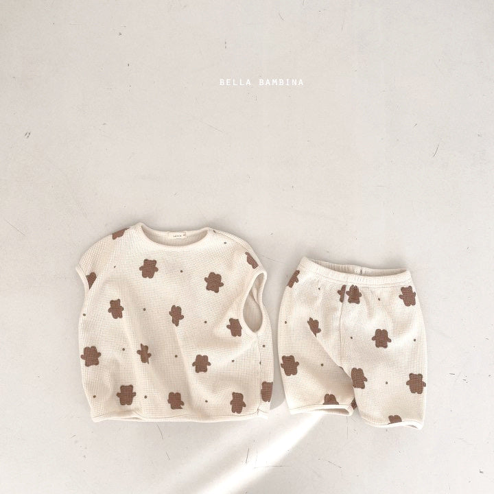 Baby Bear Print Suit Baby Two-Piece Cotton