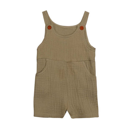 New Summer Toddler Overalls Baby Suspender Pants Solid Baby