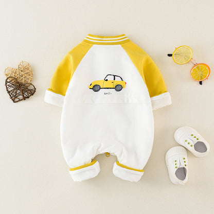 Baby Jumpsuit Spring And Autumn Long-sleeved Pure Cotton New Cartoon Outing Clothes Baby Newborn Romper