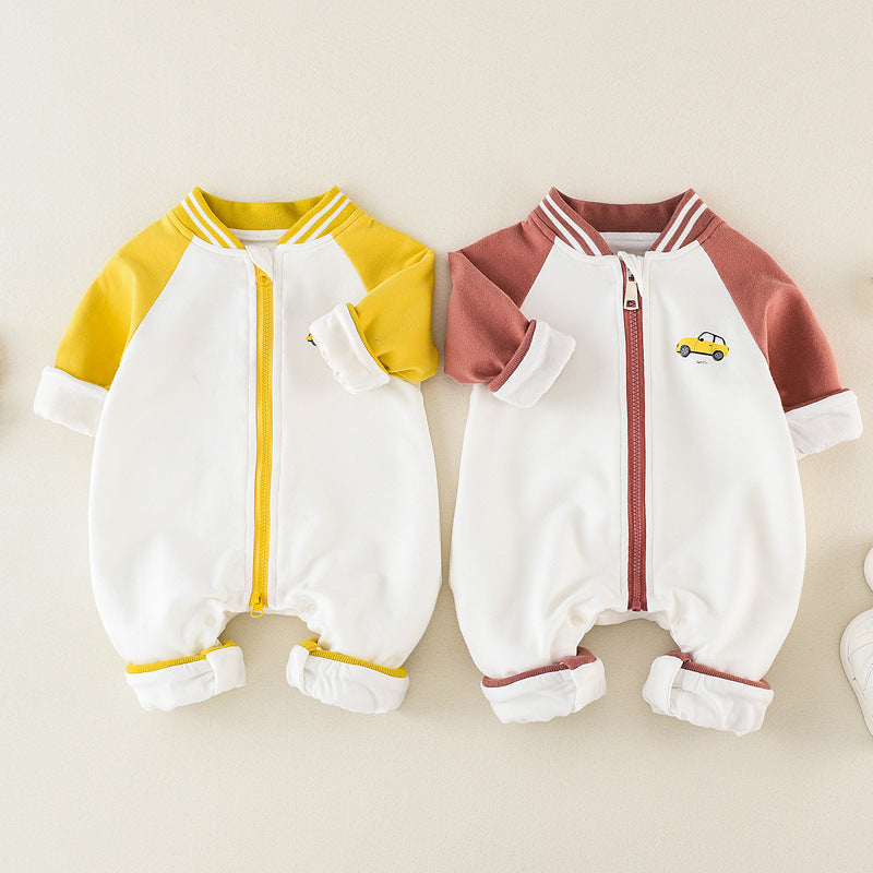 Baby Jumpsuit Spring And Autumn Long-sleeved Pure Cotton New Cartoon Outing Clothes Baby Newborn Romper