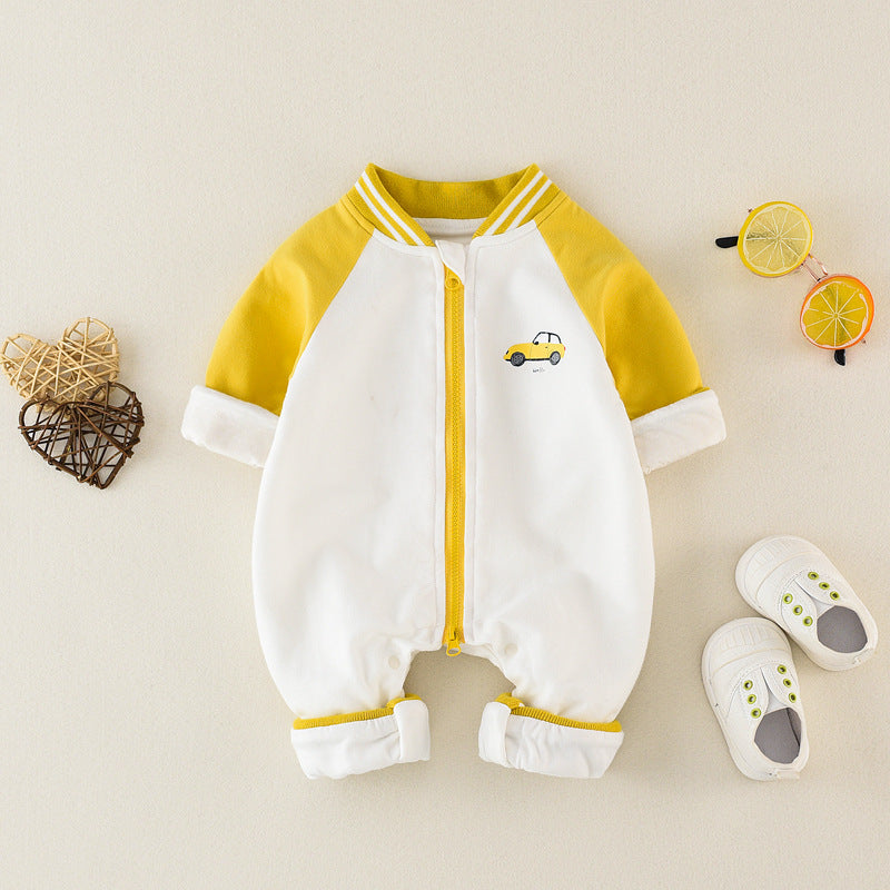 Baby Jumpsuit Spring And Autumn Long-sleeved Pure Cotton New Cartoon Outing Clothes Baby Newborn Romper