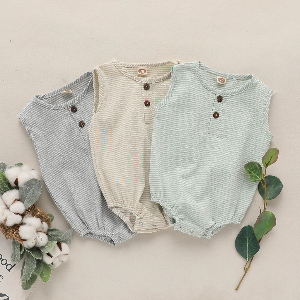 Baby Toddler Cotton And Linen Cute Climbing Romper Romper Bodysuit