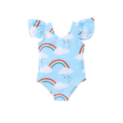 Toddler Striped One-Piece Triangle Ha Girl Baby Swimsuit