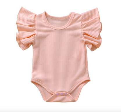 Baby Girl Short Sleeve Ruffle Onesie