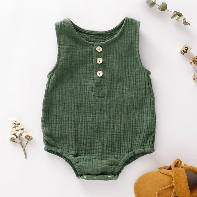 Summer Infant Baby Boys Girls Romper Muslin Sleeveless Newbo