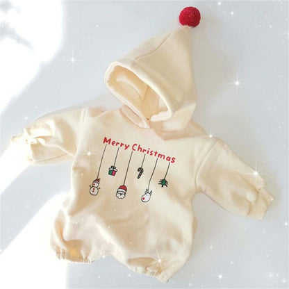 Male And Female Baby Snowman Fleece Sweater One-piece Romper Romper