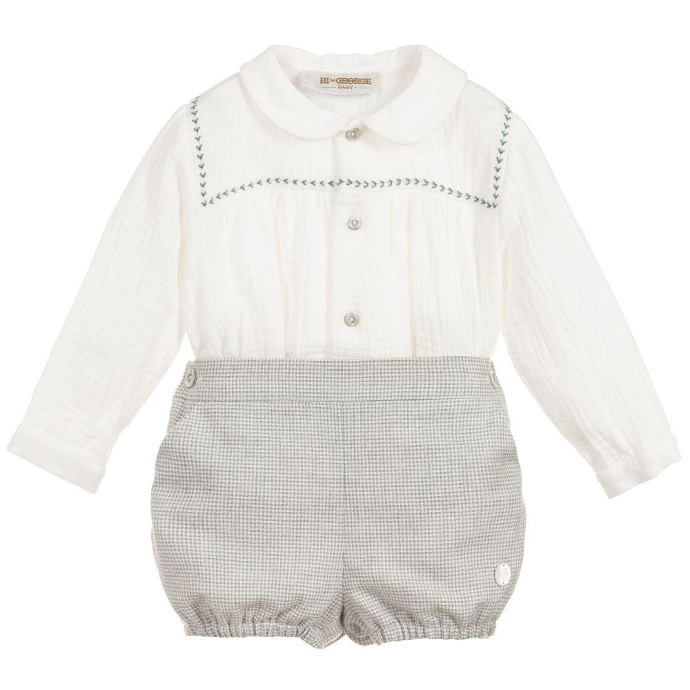 Two-piece cotton long sleeve baby suit