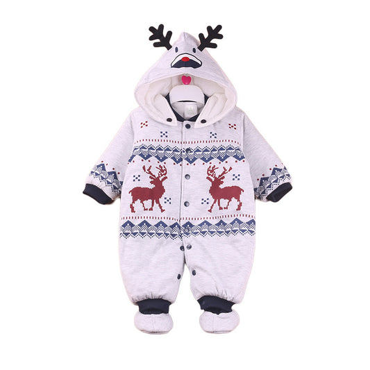 Baby Reindeer One-piece Hooded Romper