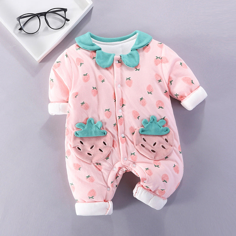 Baby Warm Cute Jumpsuit Autumn Winter Boy Girl Newborn Kid Infant Romper