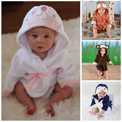 Children's flannel baby bathrobe