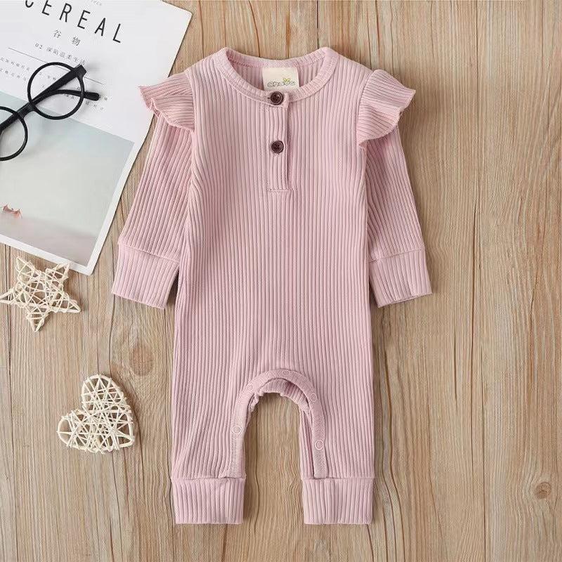 Baby Ruffles Rompers Jumpsuit Children New Baby Girl Long Sleeves