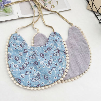 Double-sided AB Face Baby Bib Beanie Lace Newborn Bib