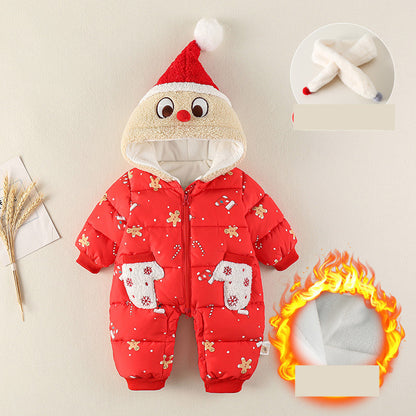 Baby New Year's Clothing Festive Winter Clothes Thicken Hundred Days Rompe