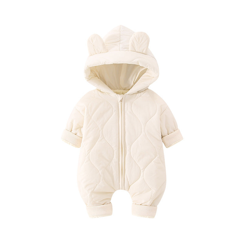 Baby Hooded Rompers Autumn Winter Thermal Clothes