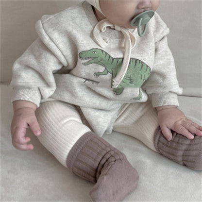 Ins Korean Style Baby And Infant Winter Clothes New Jumpsuit Boys And Girls Baby Cute Dinosaur Fleece Baby Bodysuit Rompers Jumpsuit