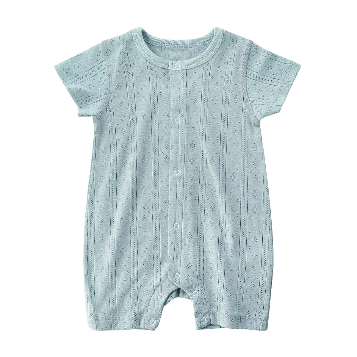 Pure Color Thin Breathable Button Baby Jumpsuit