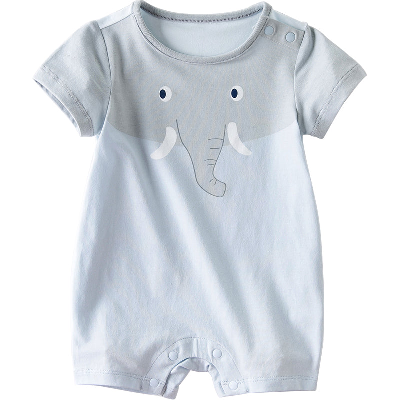 Light blue short sleeve baby jumpsuit