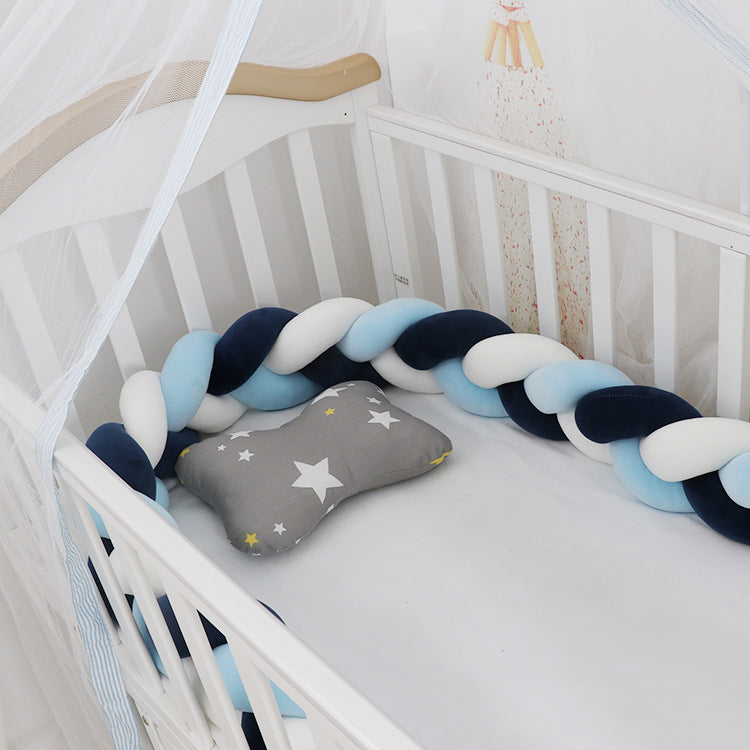 Baby Bumper Bed Braid Knot Pillow Cushion Bumper for Infant Crib Protector Cot Bumper Room Decor