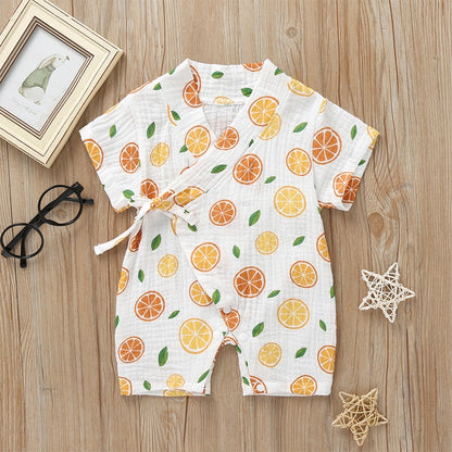 Men and women baby short sleeve kimono