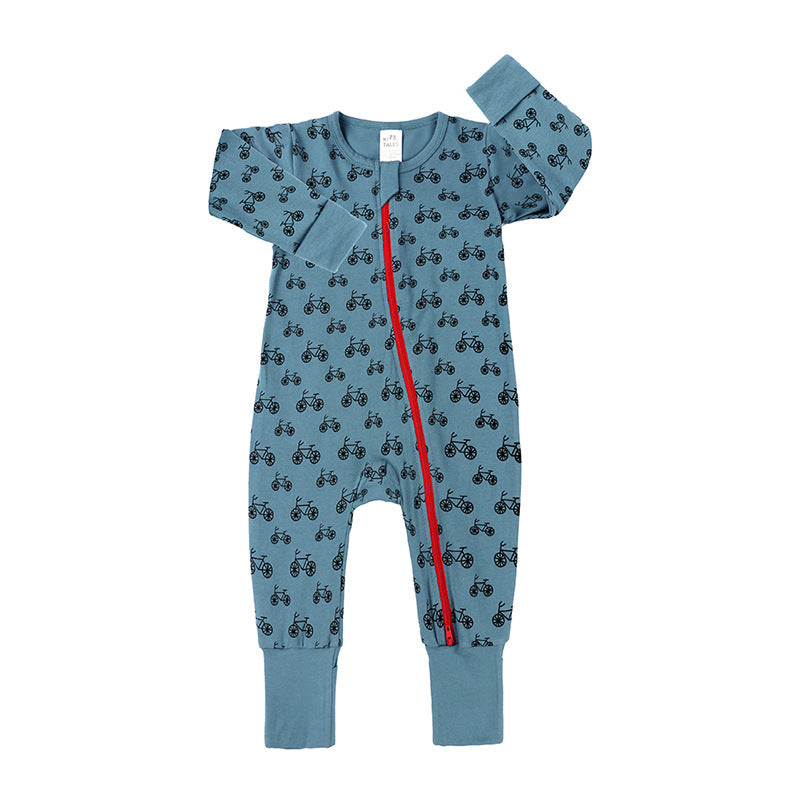 Spring and Autumn Baby Cotton Cartoon Jumpsuit