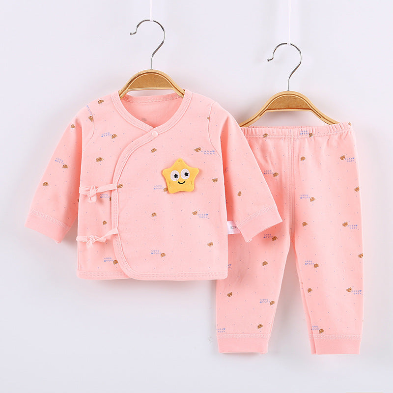 2-piece Set Baby Cotton Kimono Pajamas Newborn Boy Girl