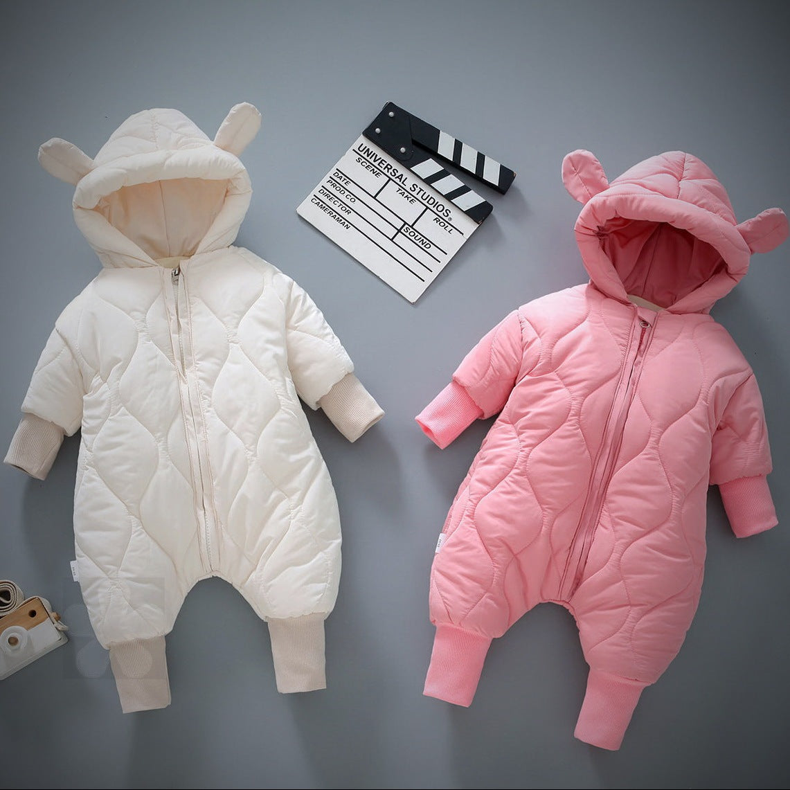 Thicken Solid Color Baby Onesies For Autumn And Winter