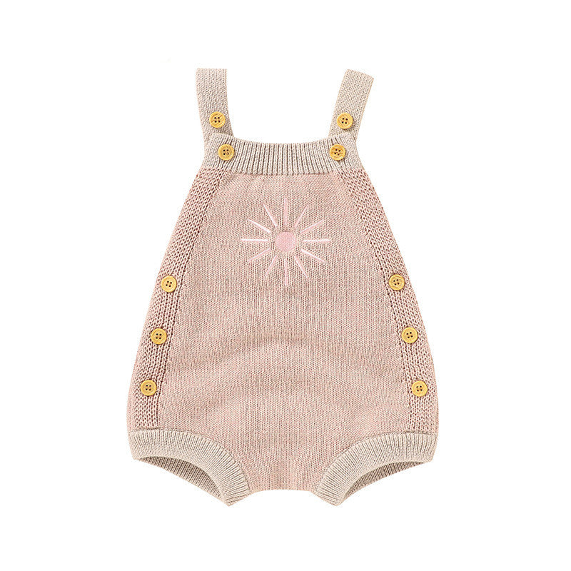 Baby Embroidered Strap Knitted Jumpsuit Autumn Winter