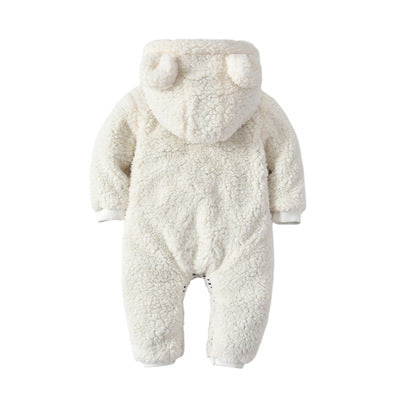 Baby Hooded Jumpsuit Boy Girl Winter Animal Fluffy Romper