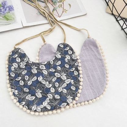 Double-sided AB Face Baby Bib Beanie Lace Newborn Bib