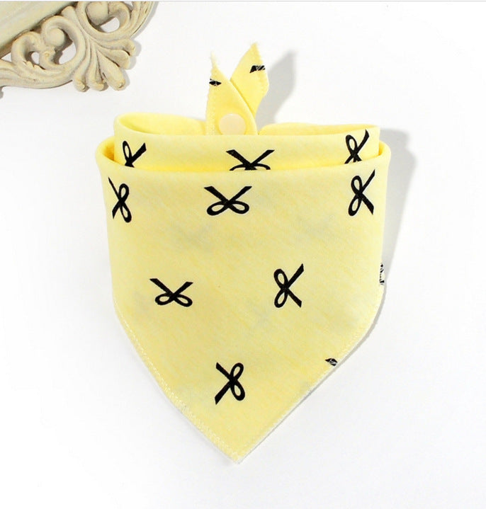 Baby Saliva Towel Cotton Cartoon Double Snap Button Triangle