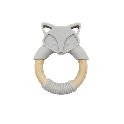 Baby Silicone Wood Ring Fox Baby Teether Molar Stick Toy
