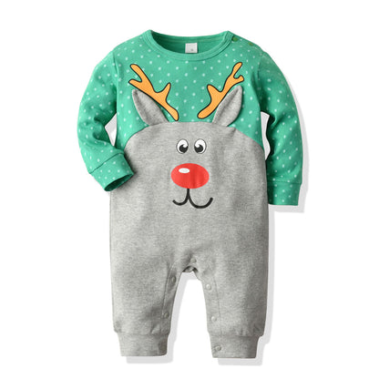 Christmas shape long sleeve baby jumpsuit