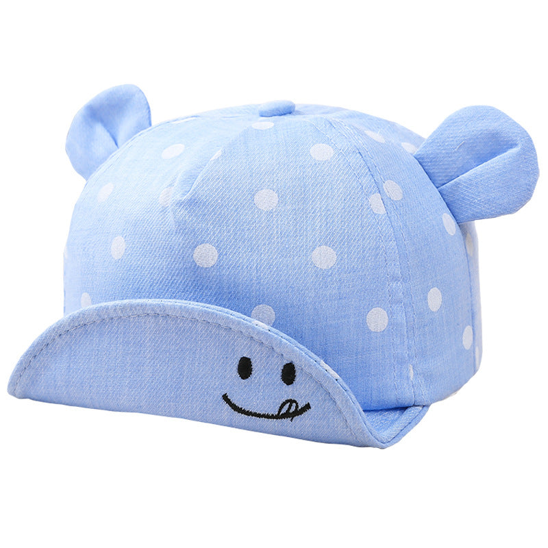 Children's Hat Baby Cuffed Hat Cotton Polka Dot Ears Baby Sun Hat