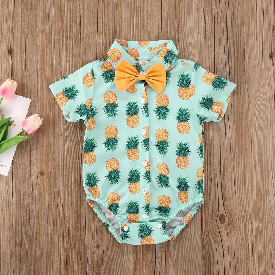 Ins Summer Baby Jumpsuit Handsome Baby Romper Short Sleeve