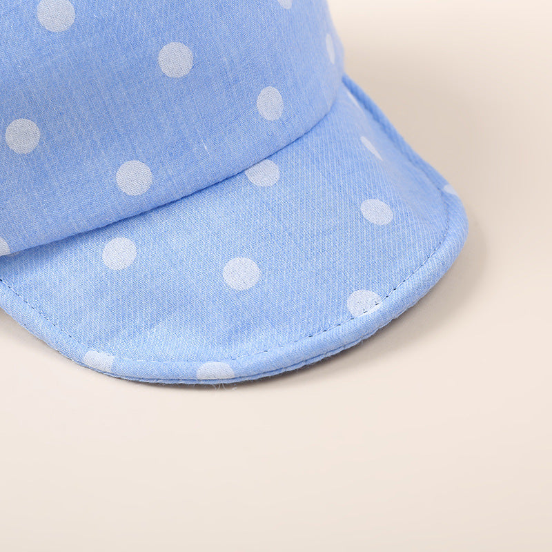 Children's Hat Baby Cuffed Hat Cotton Polka Dot Ears Baby Sun Hat