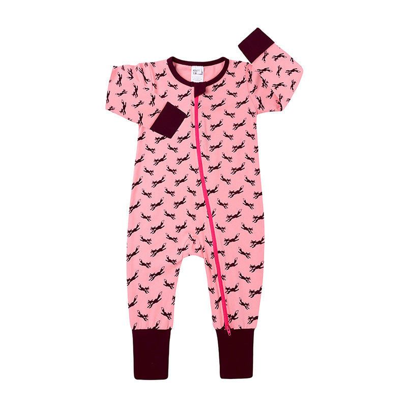 Spring and Autumn Baby Cotton Cartoon Jumpsuit