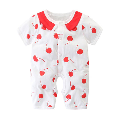 Baby halter thin cotton short sleeve jumpsuit