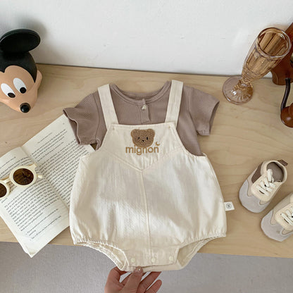 New Baby Bear Romper Overalls Suit