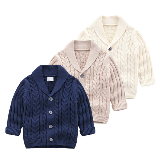 Baby and Toddler Stylish Knitted Cardigan Sweater for Autumn and Winter