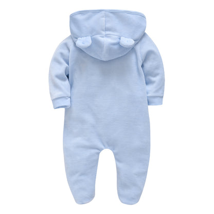 Baby Hooded Romper Cute Bear Ears Boy Girl Newborn One-piece