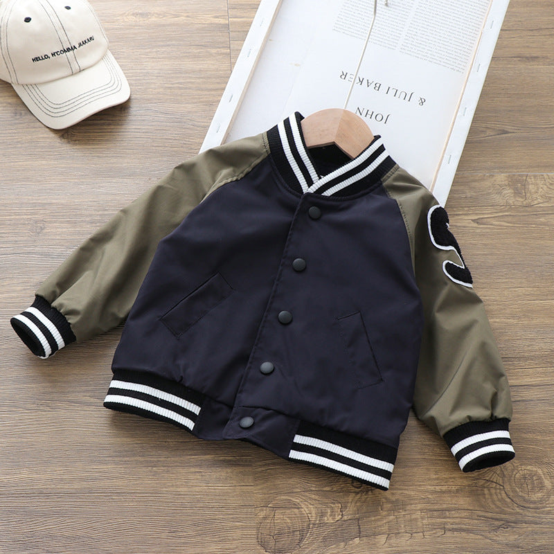 New Boys Handsome Baseball Uniform Coat Stand Collar Jacket Outerwear