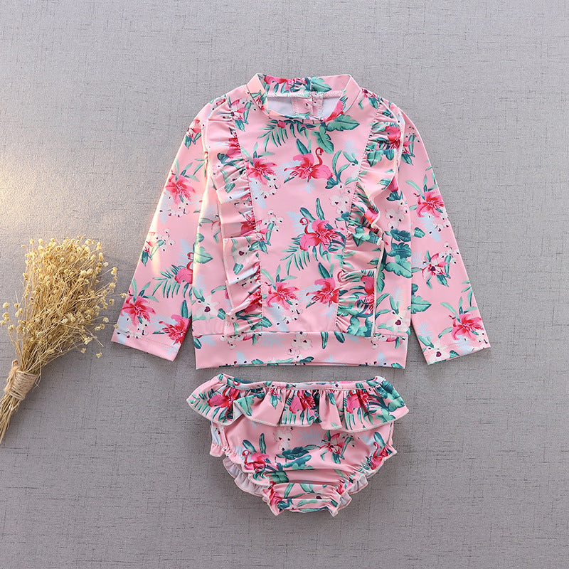 New Baby Split Swimsuit Bikini Long-sleeved Sunscreen