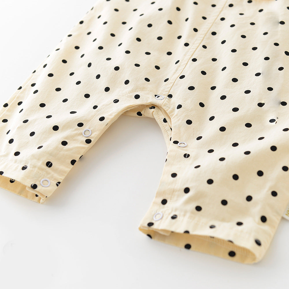 Baby Polka Dot Solid Color Shoulder Strap Overalls