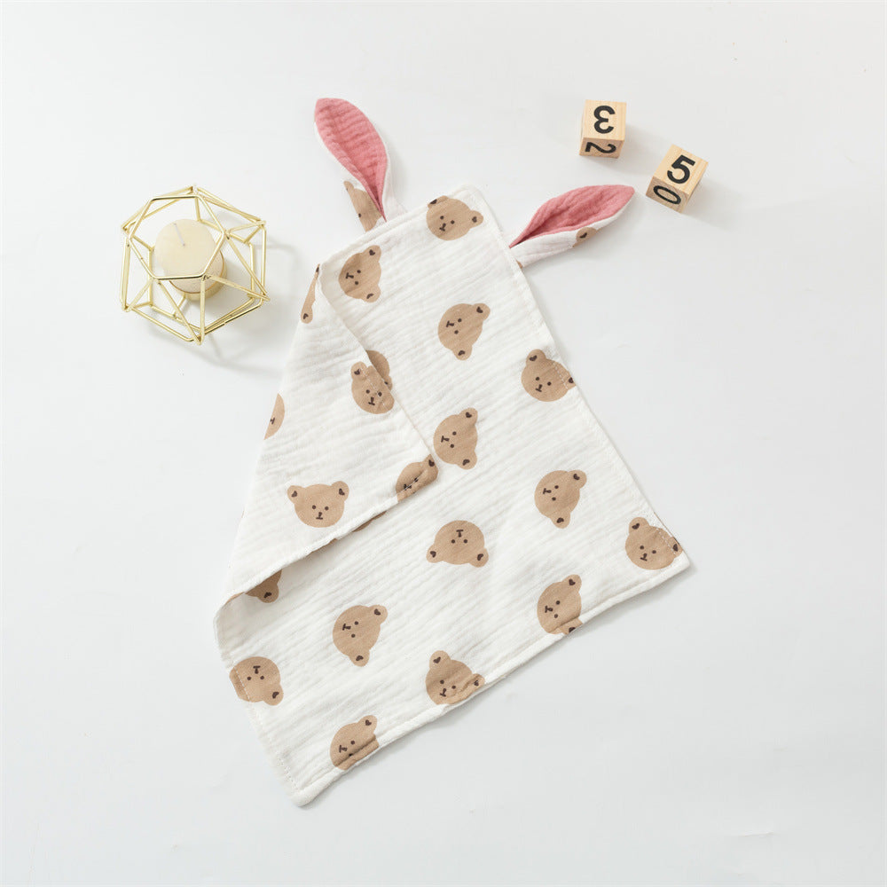 Baby Rabbit Ears Appeasing Towel Cotton Cloth To Sleep With Hug Blanket