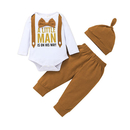 Letter Long Sleeve Fashion Baby Pants Suit