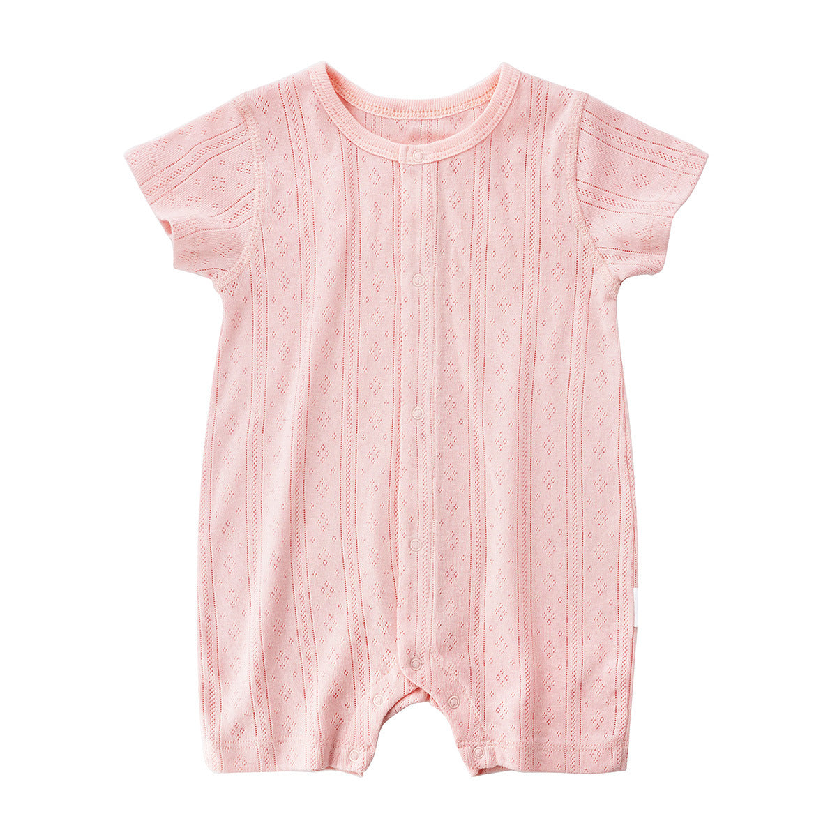 Pure Color Thin Breathable Button Baby Jumpsuit