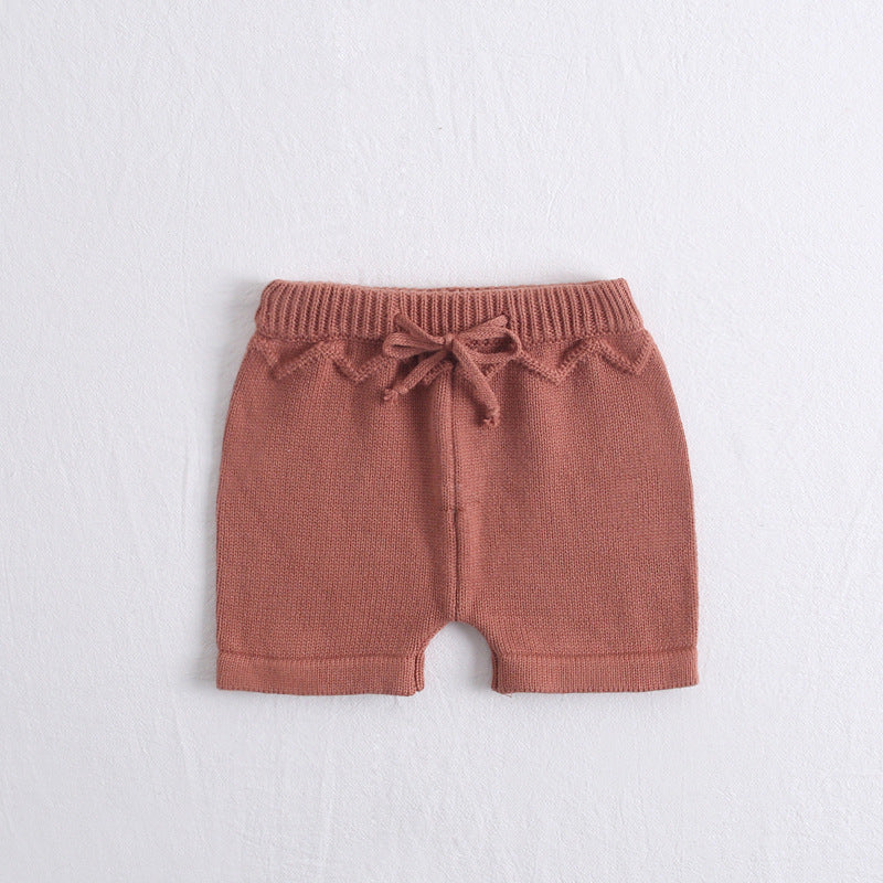 Two-piece baby knitted sweater shorts