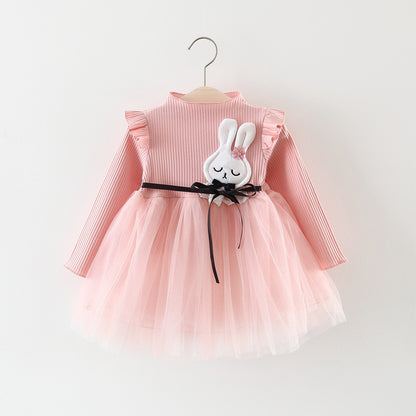 0-3Y Baby Girl Princess Dress Autumn Winter Dress Girl Skirt Gauze Children Baby Girl Dress