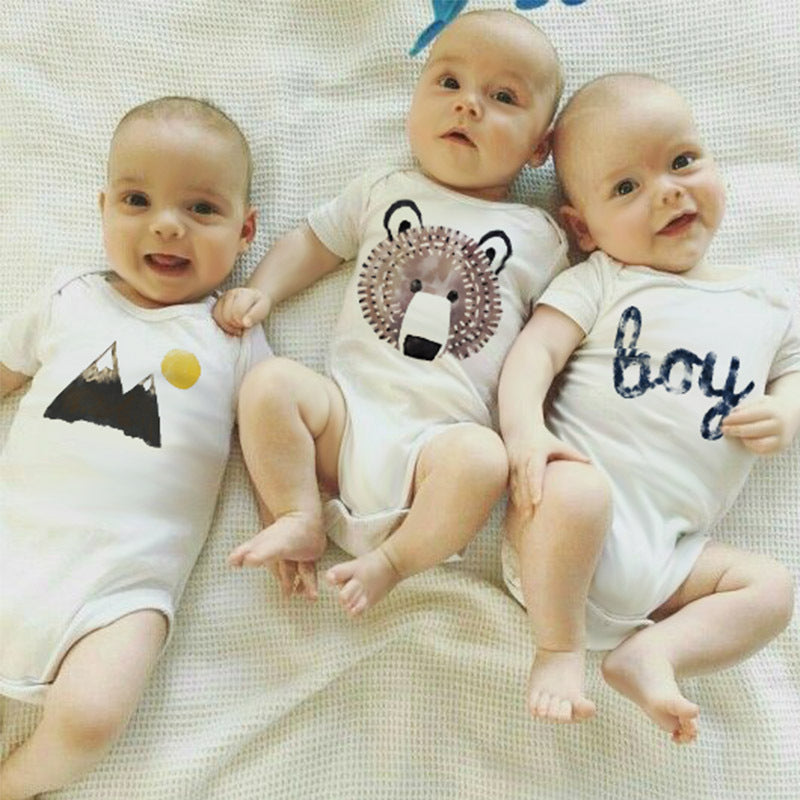 Three-piece Cotton Short-sleeved Baby Bottoming Shirt